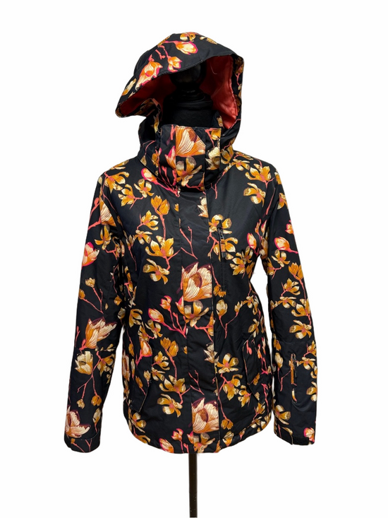 Roxy Jackets & Blazers - Roxy Womens L DryFlight 10K Floral Hooded Insulated Snow Ski Jacket Black